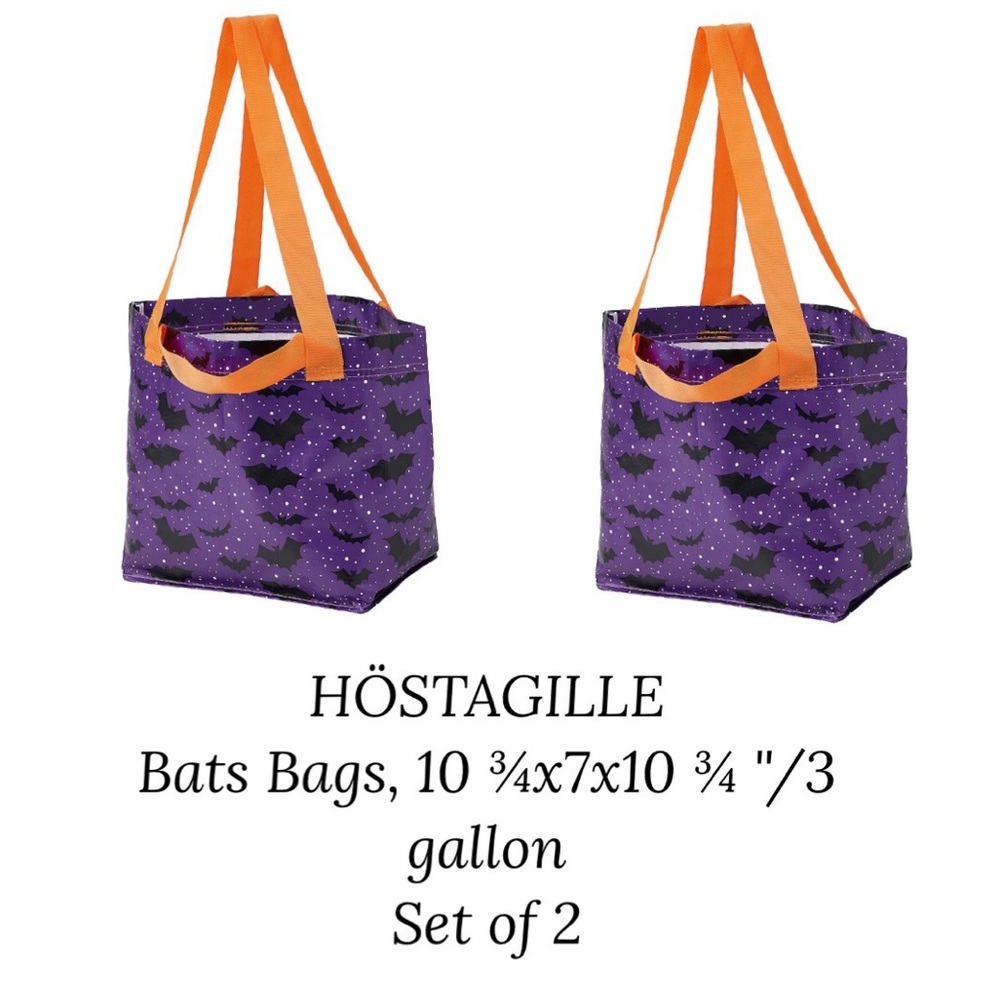 HÖSTAGILLE Bat Pattern Bags, 10 ¾x7x10 ¾ "/3 gallon